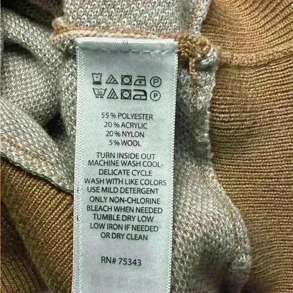 Cynthia Rowley Plaid Crew Neck Sweater - Blue, Cream, Brown- Women’s Size Large - Picture 6 of 13